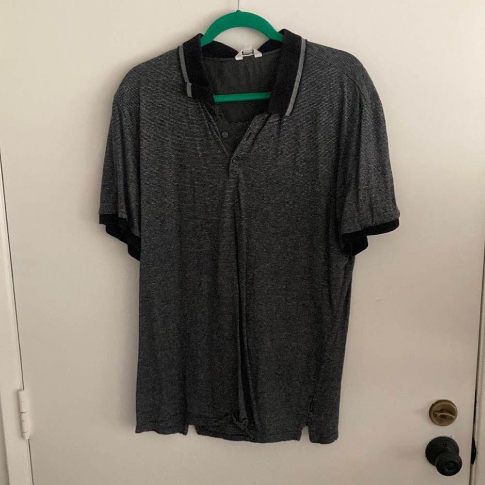 Calvin Klein Slim Flit Black/Grey Polo XL